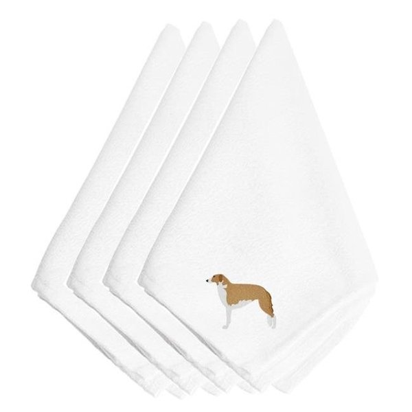 Carolines Treasures Carolines Treasures BB3399NPKE Borzoi Russian Greyhound Embroidered Napkins; Set of 4 BB3399NPKE